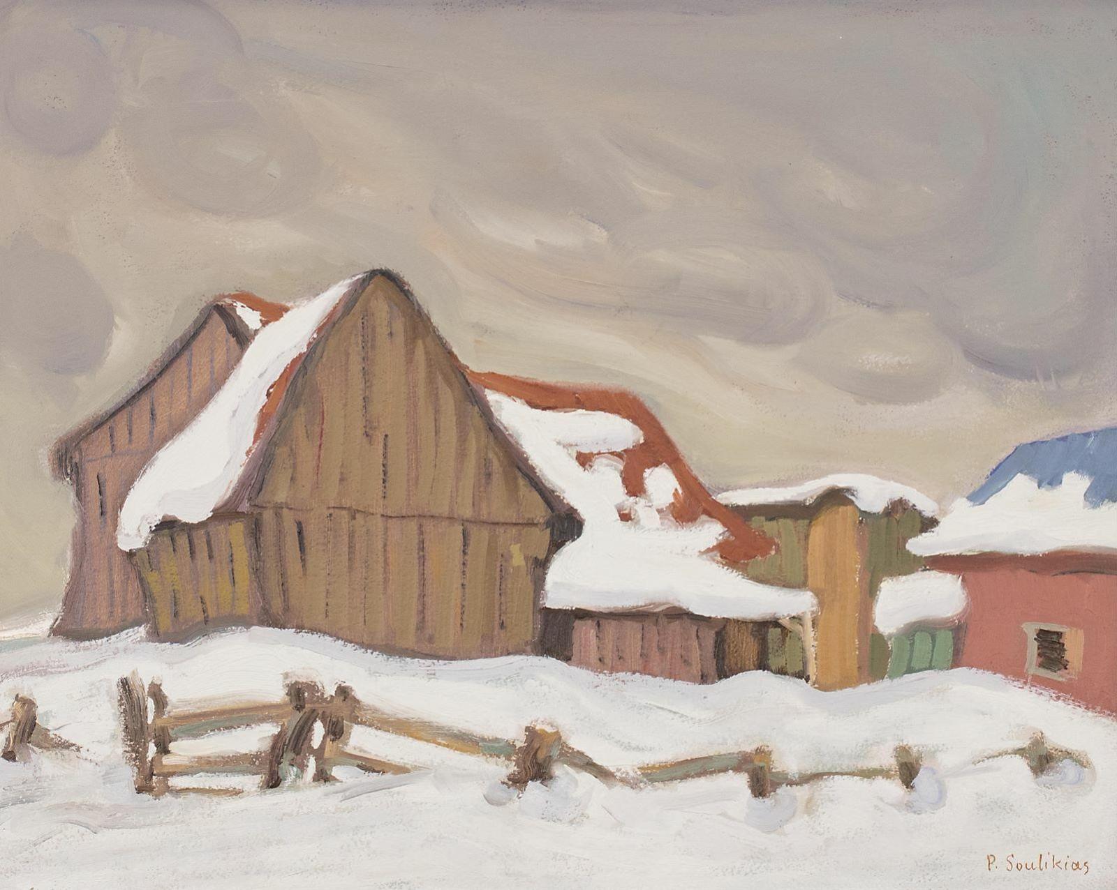 Paul Paleologos Soulikias (1926) - Quebec Barns