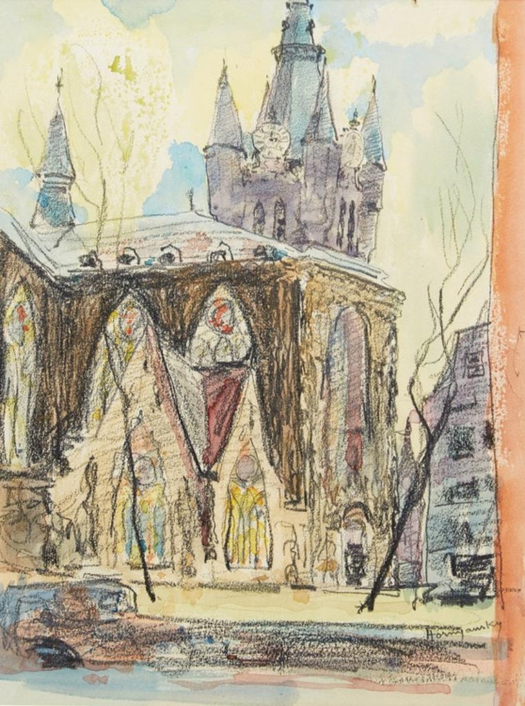 Nicholas Hornyansky (1896-1965) - Church in Ghent