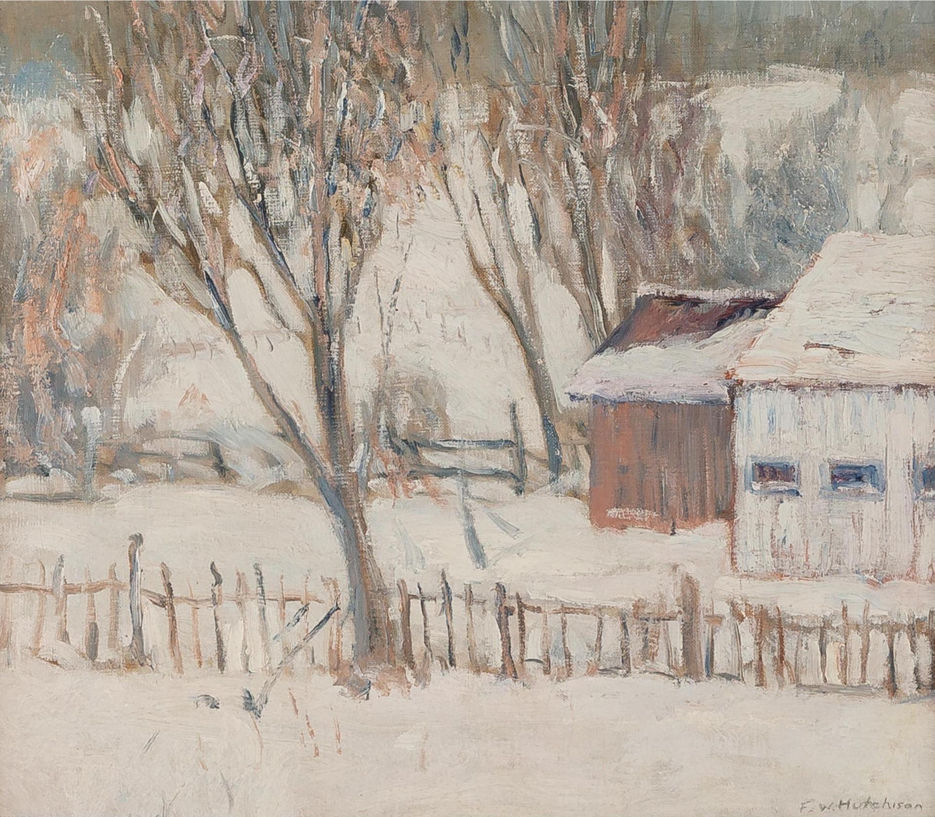 Frederick William Hutchison (1871-1953) - Barns In Winter