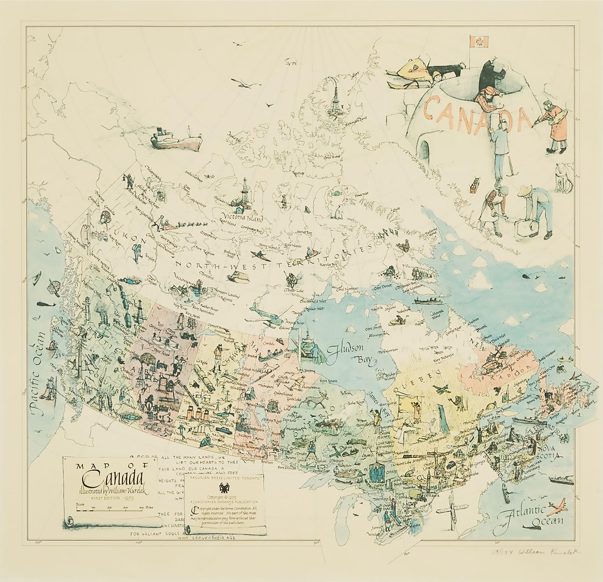 William Kurelek (1927-1977) - Map Of Canada