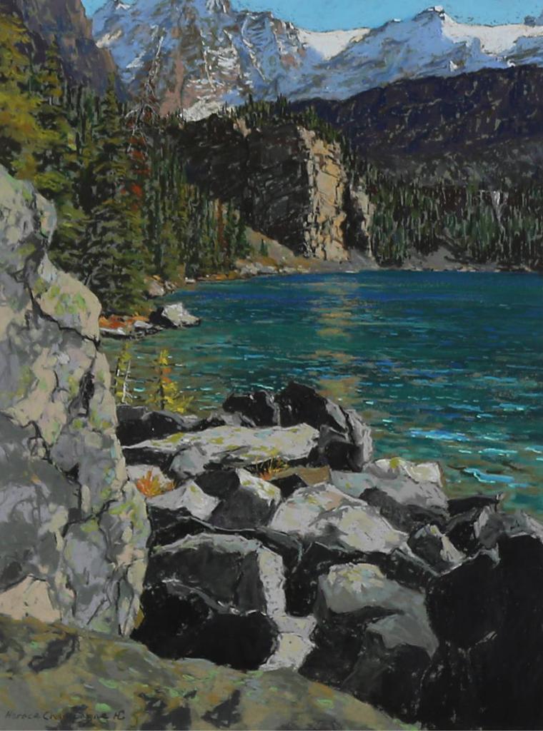 Horace Champagne (1937) - Morning Sun On Climbing Rock, Lake Ohara; 1993