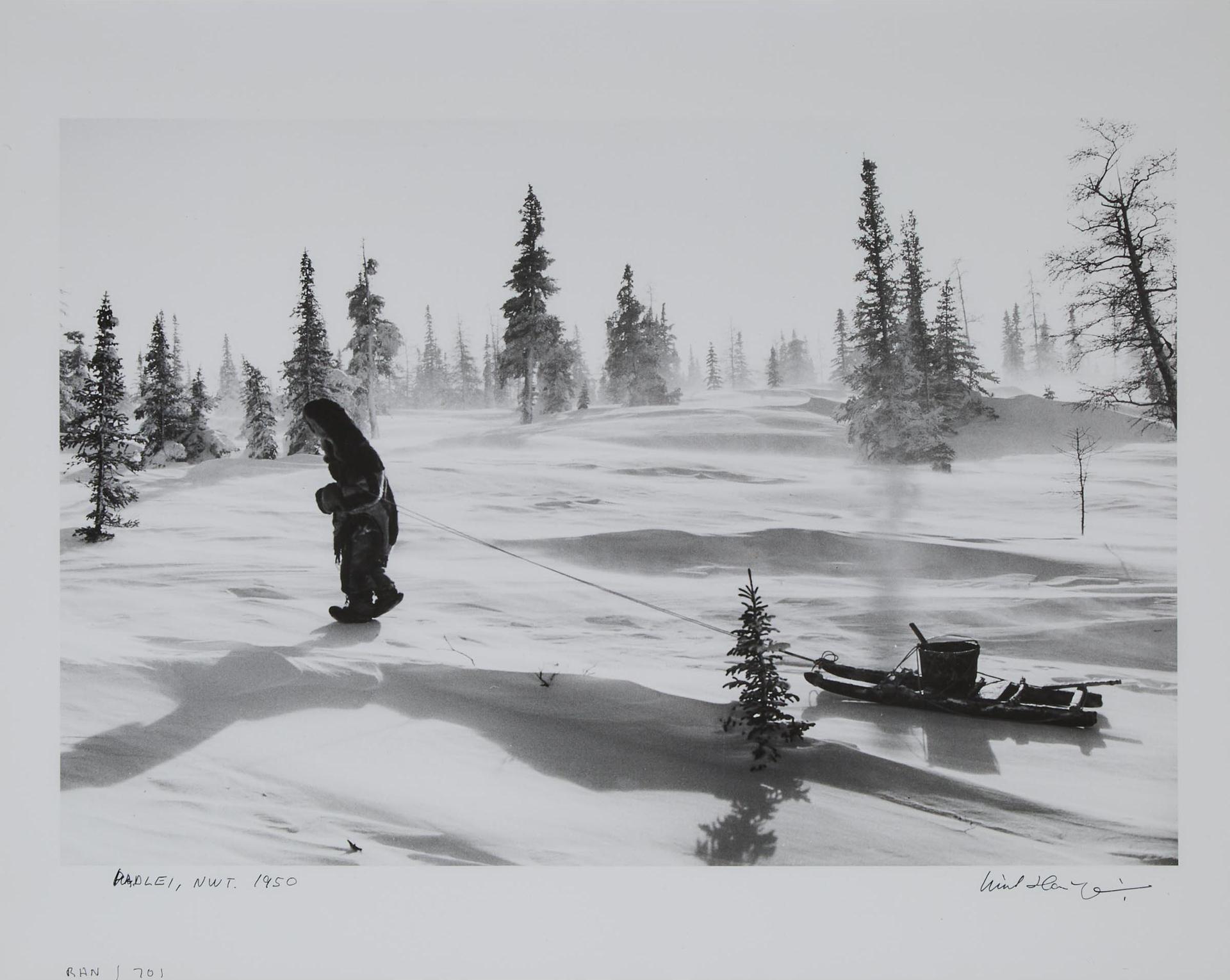 Richard Harrington (1911-2005) - Padlei, Nwt. 1950 [figure Pulling A Komatik]