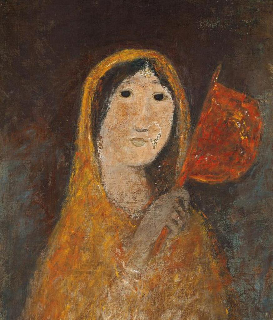 Arup Das (1927-2004) - Lady with the Fan