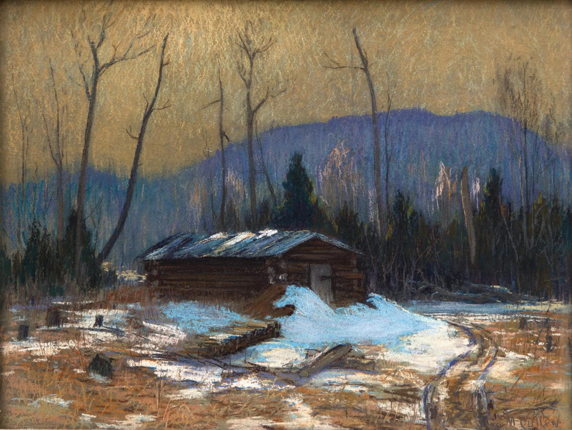 Maurice Galbraith Cullen (1866-1934) - Cabin in Winter Thaw, c. 1920