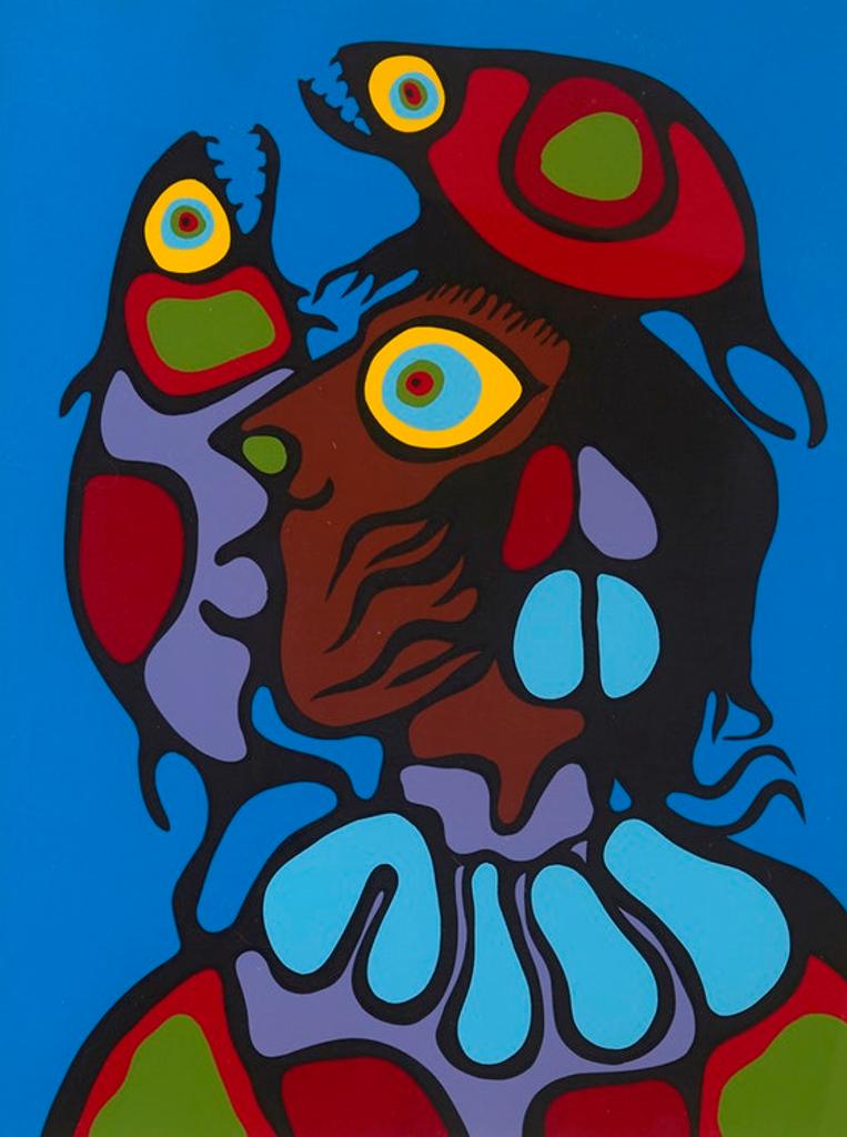 Norval H. Morrisseau (1931-2007) - Thinking of Fishes