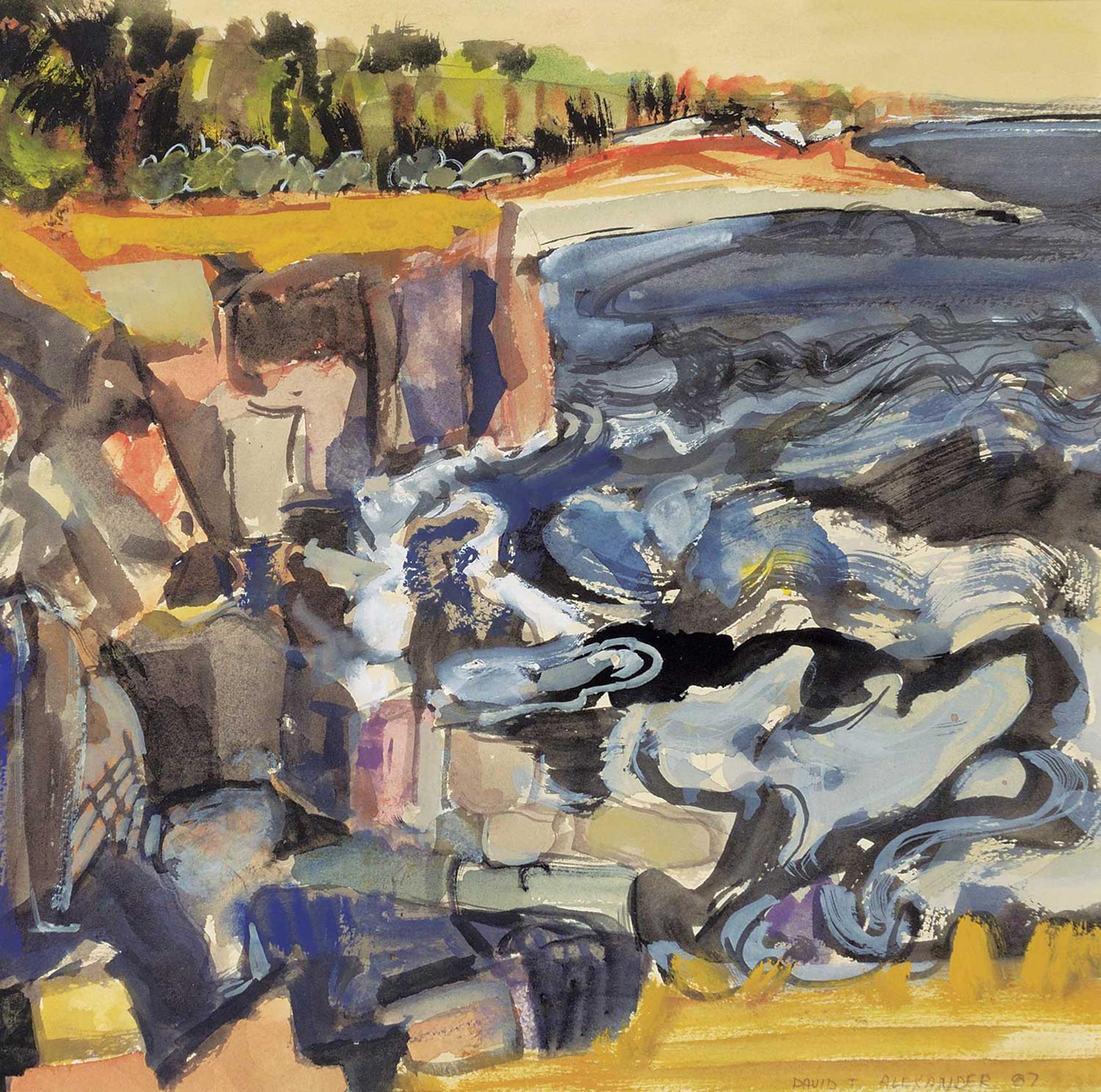 David T. Alexander (1947) - Untitled - Oceanside Cliff