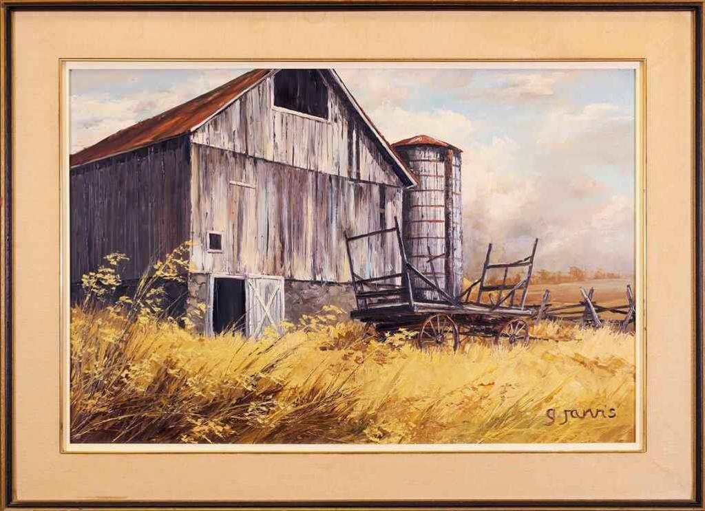 Georgia Jarvis (1944-1990) - Old Barn With Storm Clouds Approaching