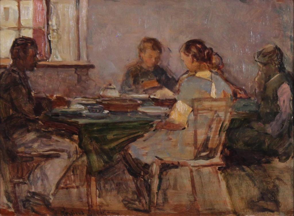 Regina Seiden (1897-1991) - Farm Family At Supper; 1923