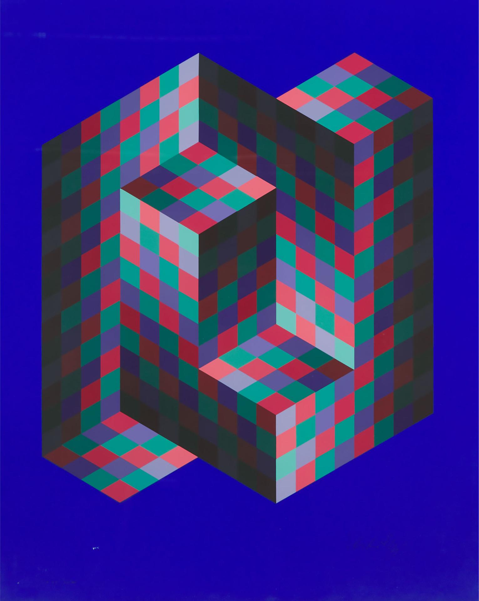 Victor Vasarely (1906-1997) - Iz-Zo (From Bach), 1973