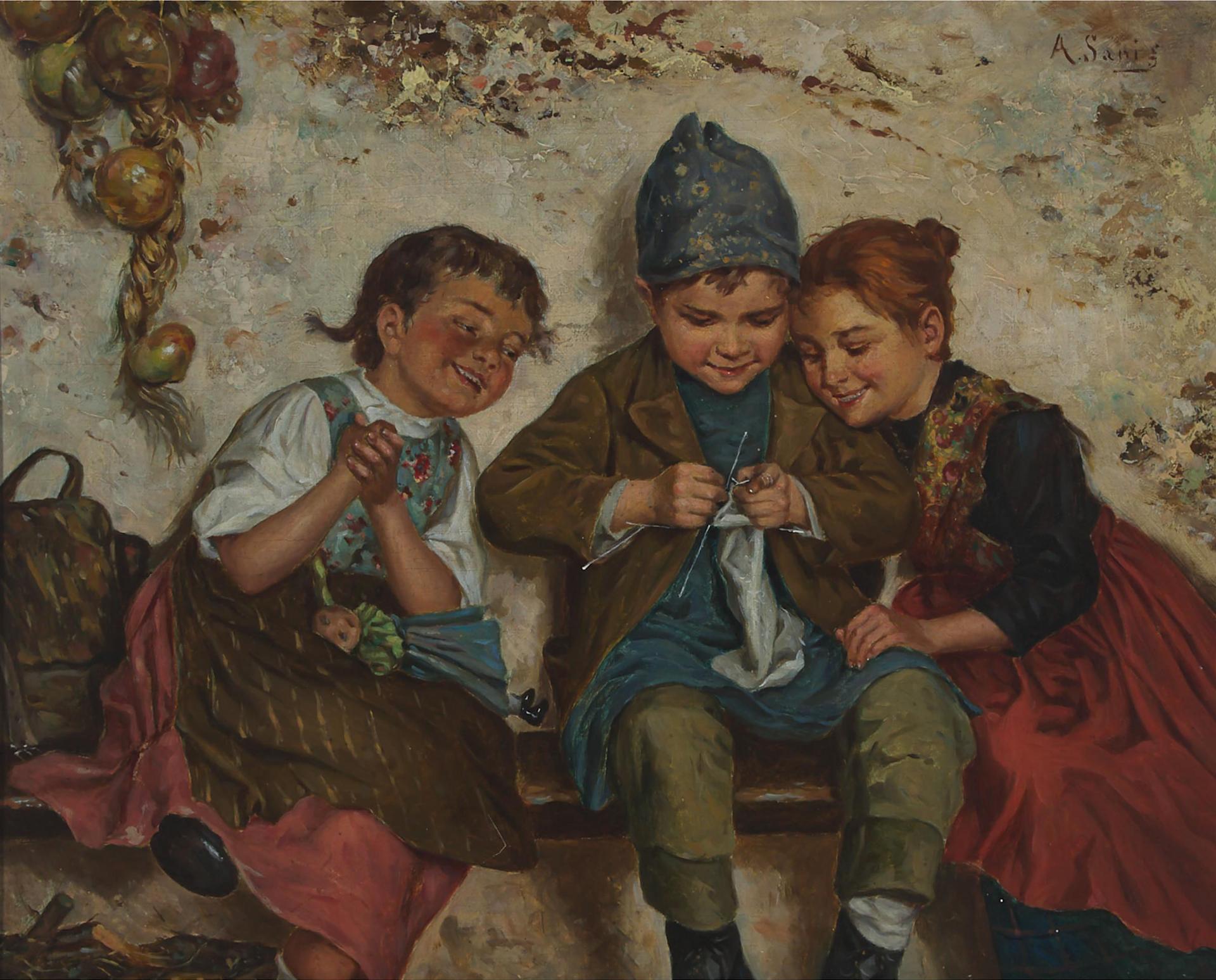 Alessandro Sani (1856) - The Knitting Lesson