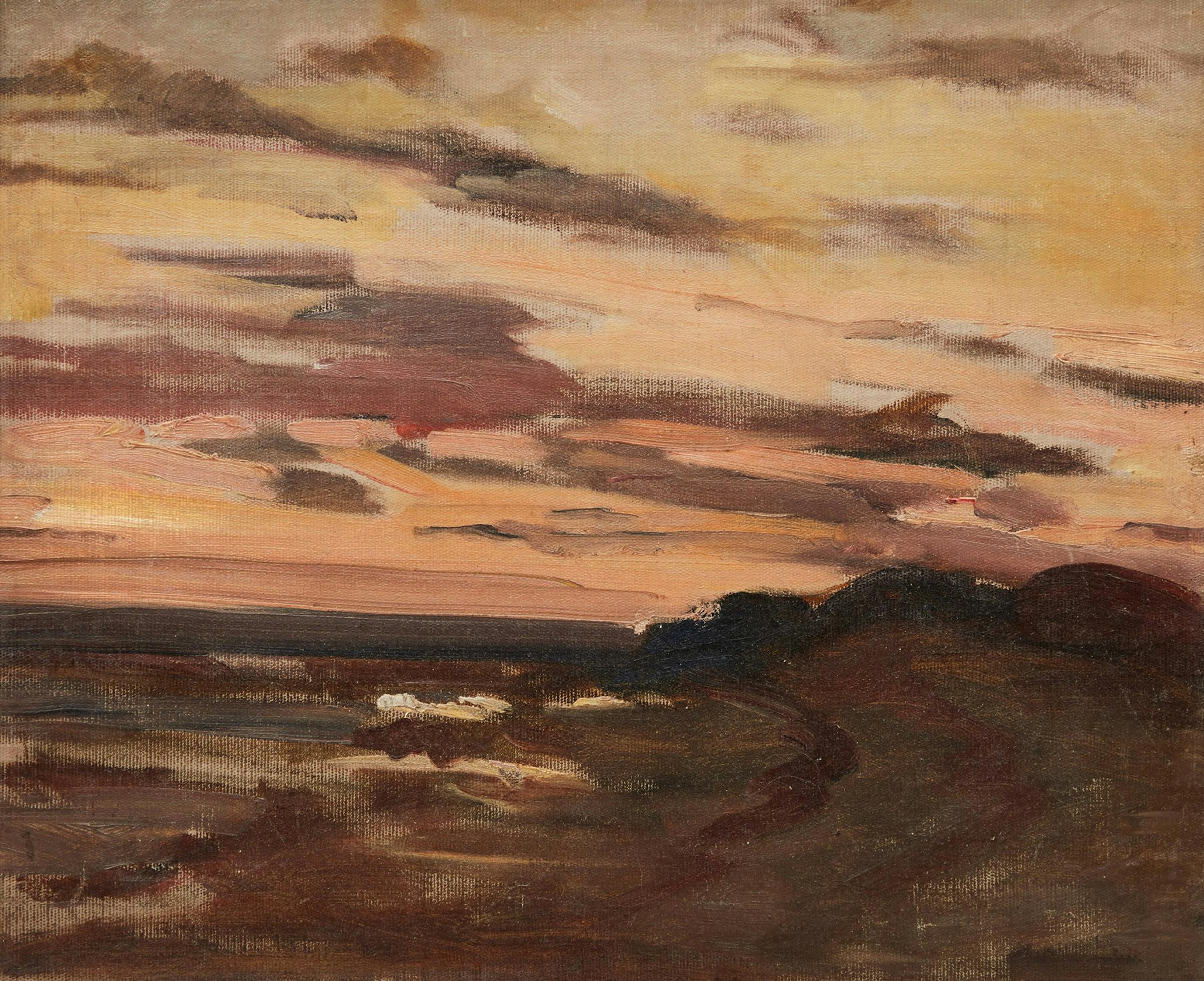 Laura Adeline Lyall Muntz (1860-1930) - Coastal Scene, Sunset