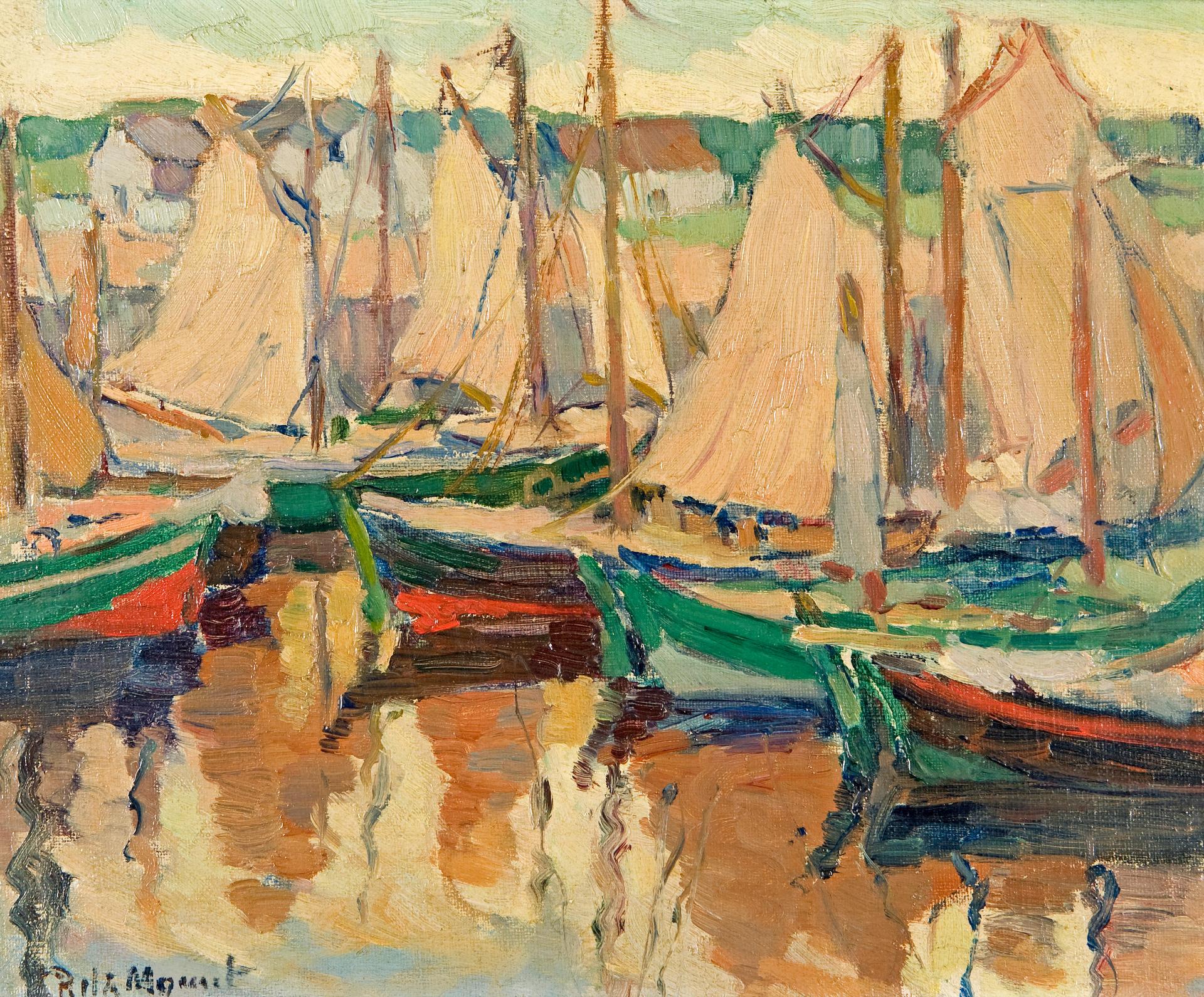Rita Mount (1888-1967) - Fishing boats in the Harbour