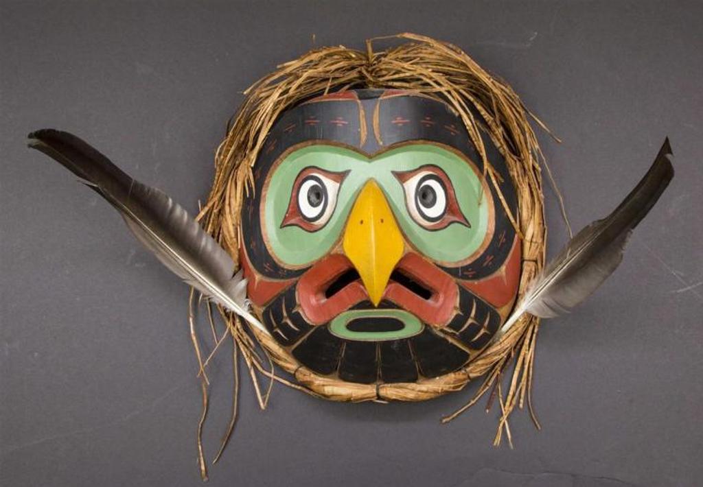 David Mungo Knox (1973) - a carved and polychromed owl mask