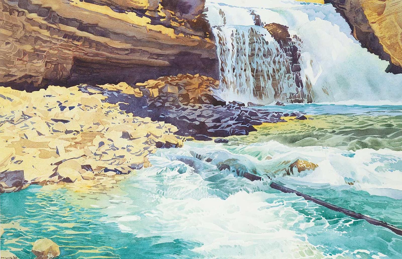 Walter Joseph (W.J.) Phillips (1884-1963) - Untitled - Cascading Waterfall