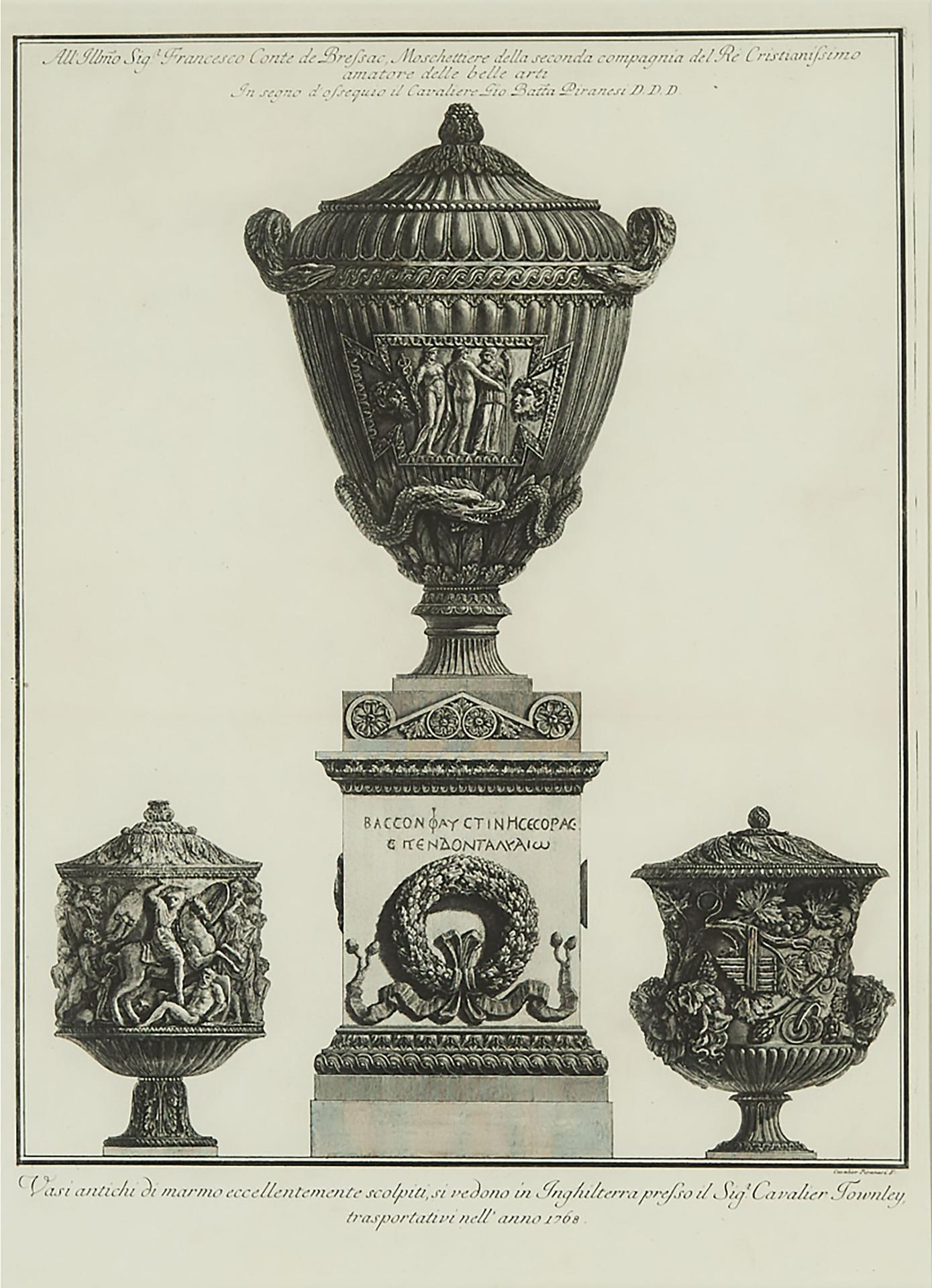 Giovanni Battista Piranesi (1720-1778) - Vasi Antichi Di Marmo Eccellentemente Scolpiti…, 1778