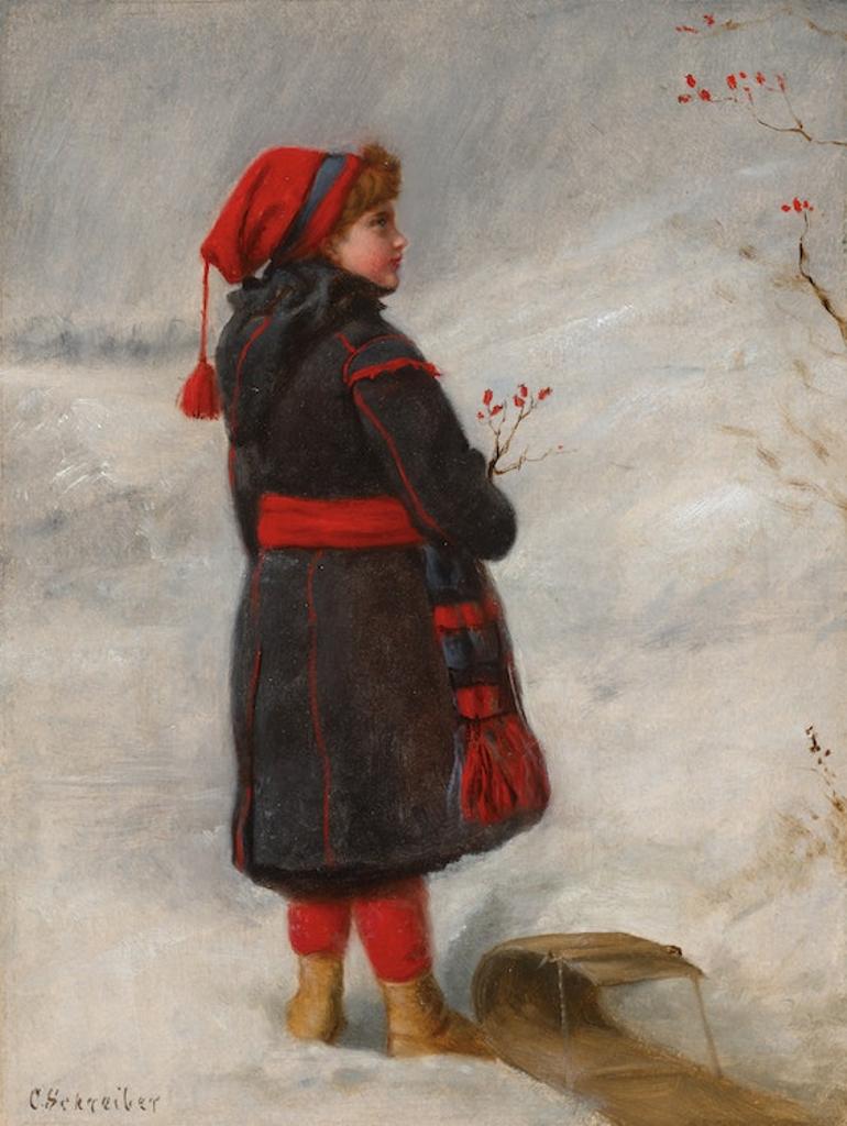 Charlotte Mount Brock (Morrell) Schreiber (1834-1922) - Edith Schreiber with her Sleigh