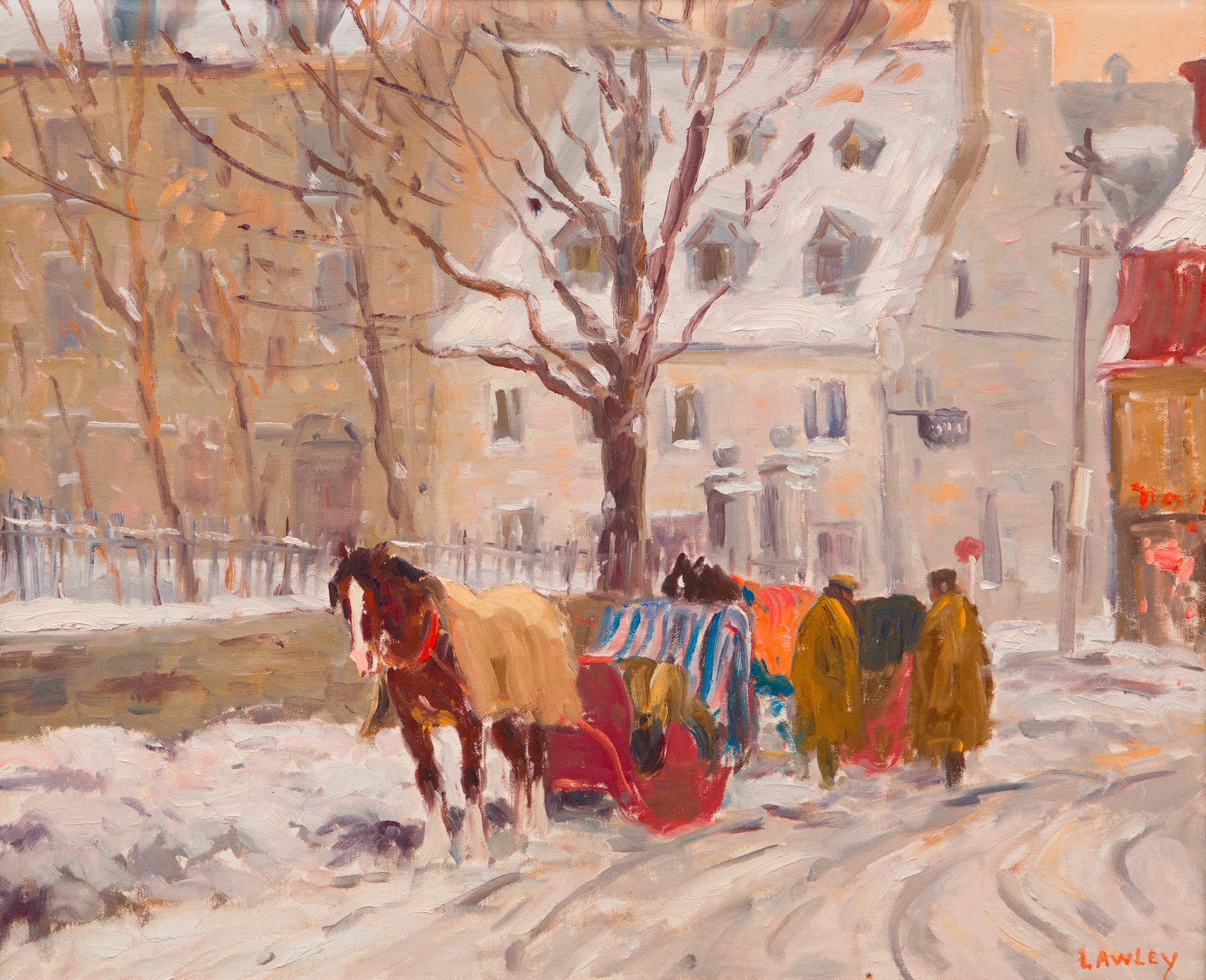 John Douglas Lawley (1906-1971) - Cab Stand, Québec, n.d.