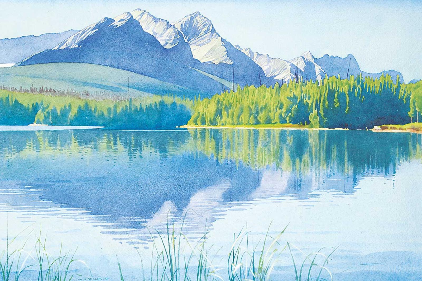 Walter Joseph (W.J.) Phillips (1884-1963) - Untitled - Tranquil Mountain Lake