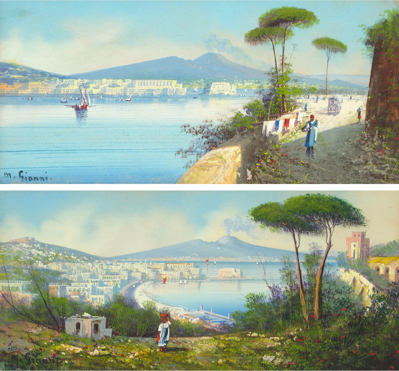 Maria Gianni (1873-1956) - Bay Of Naples (Two Views)