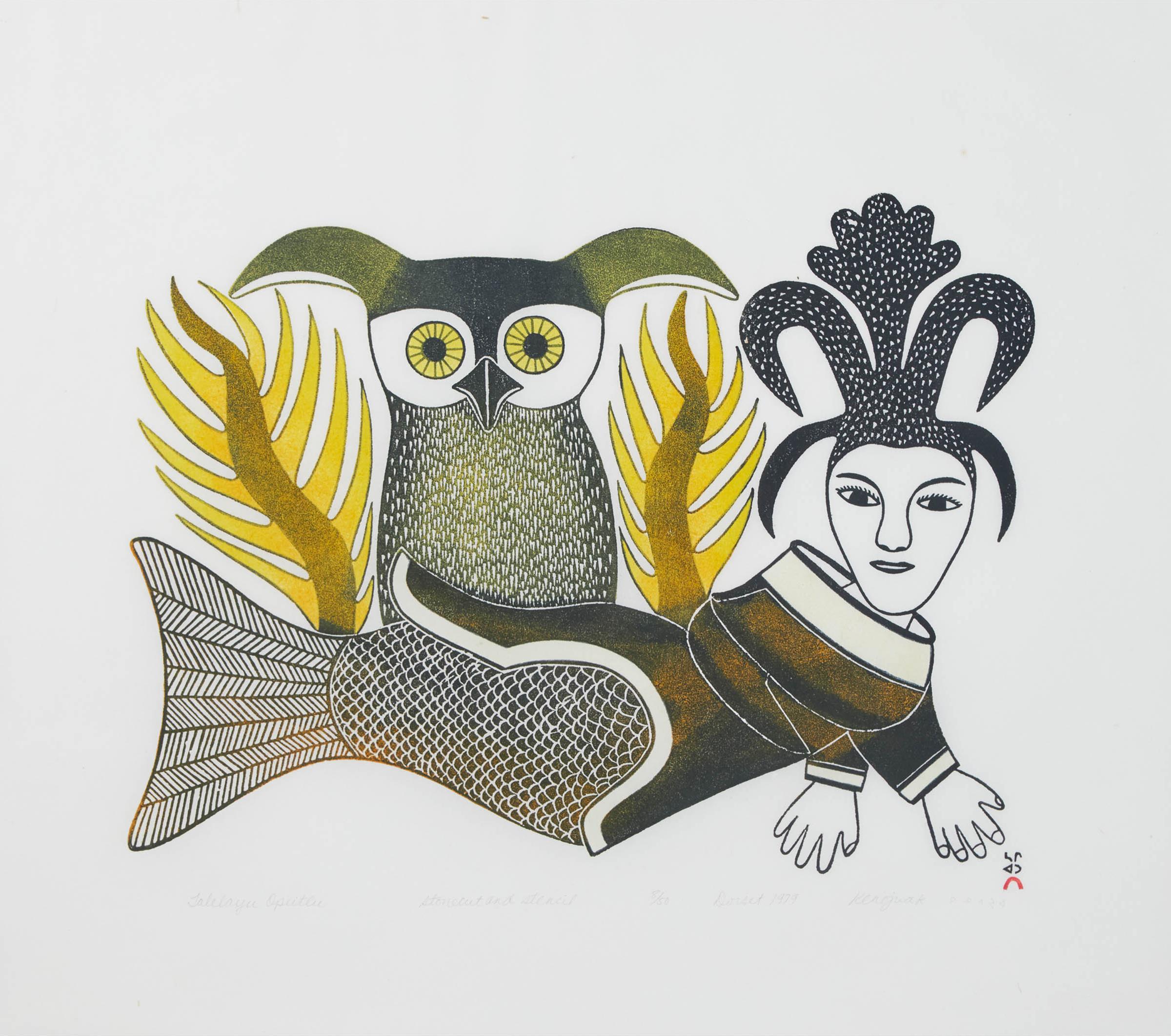 Kenojuak Ashevak (1927-2013) - Talelayu Opiitlu, 1979