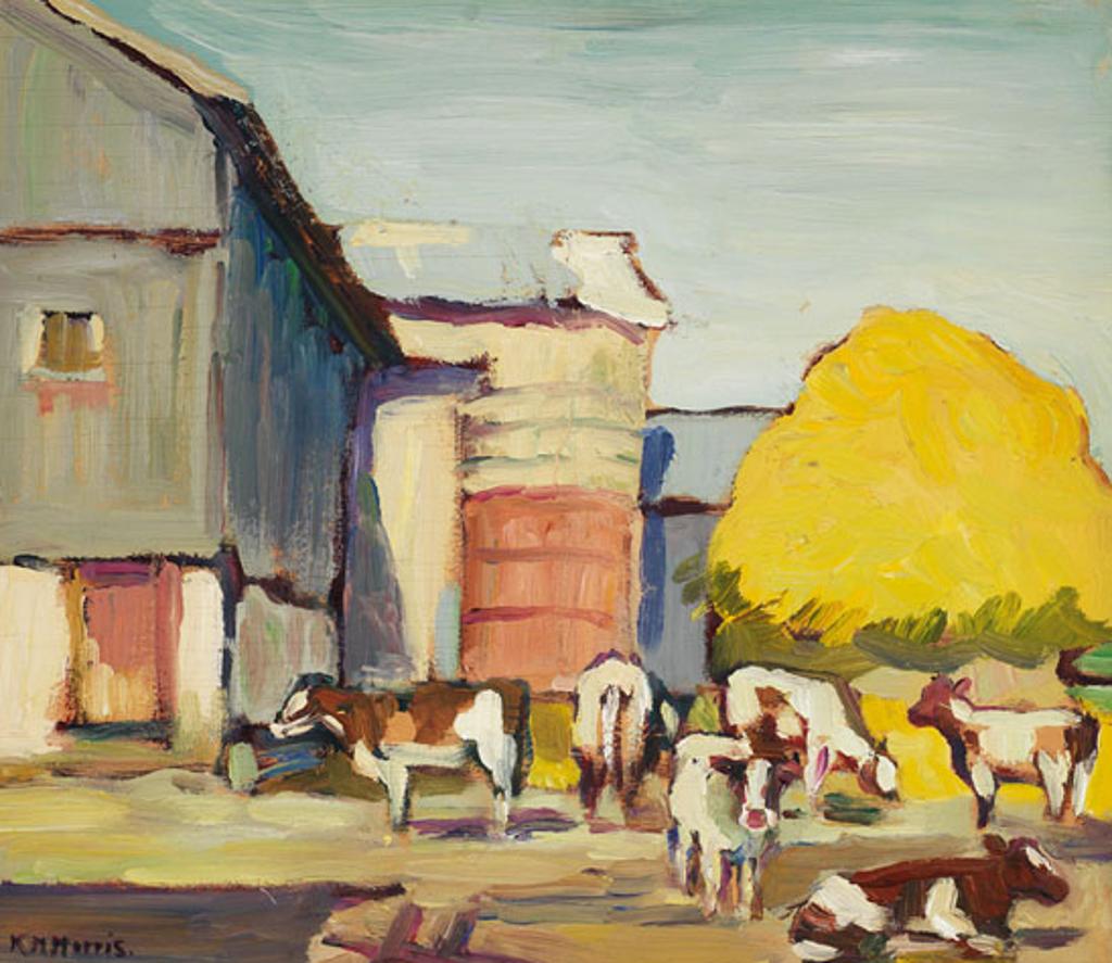 Kathleen Moir Morris (1893-1986) - Cows and Barn