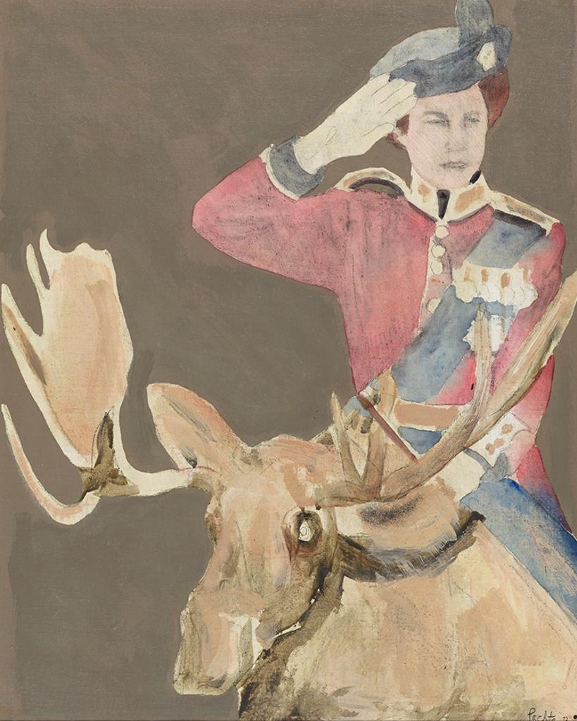 Charles Pachter (1942) - Noblesse Oblige (Queen on Moose)
