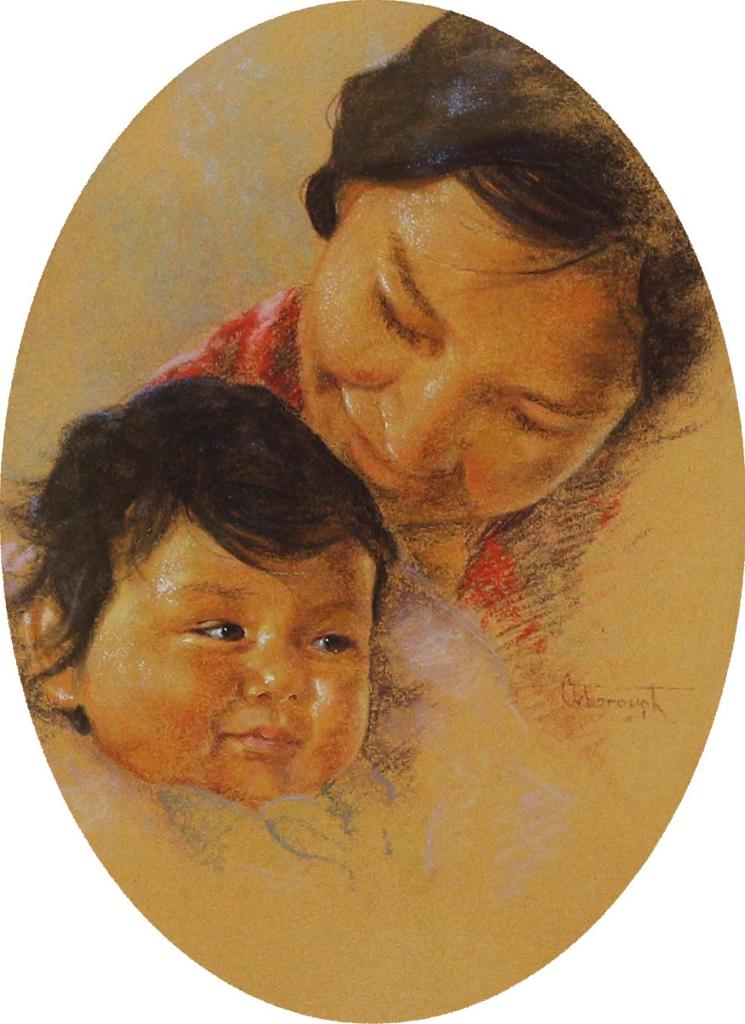 Dorothy Marie Oxborough (1922-2014) - Untitled, Mother and Child