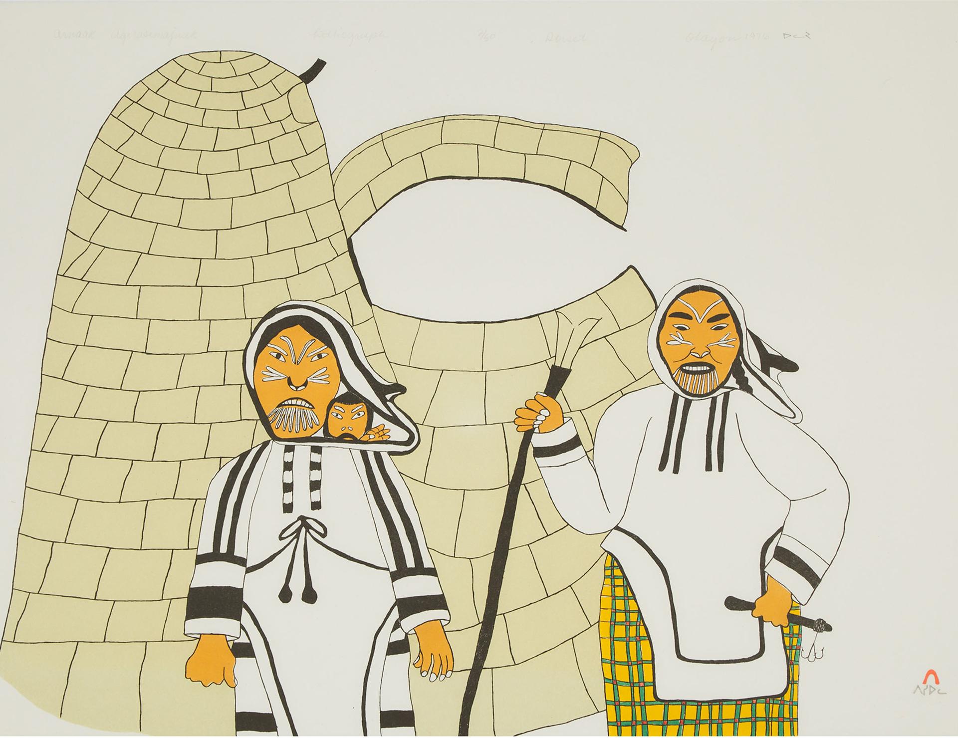 Ulayu Pingwartok (1904-1978) - Annaak Agirasimajuuk (Women At Home), 1976