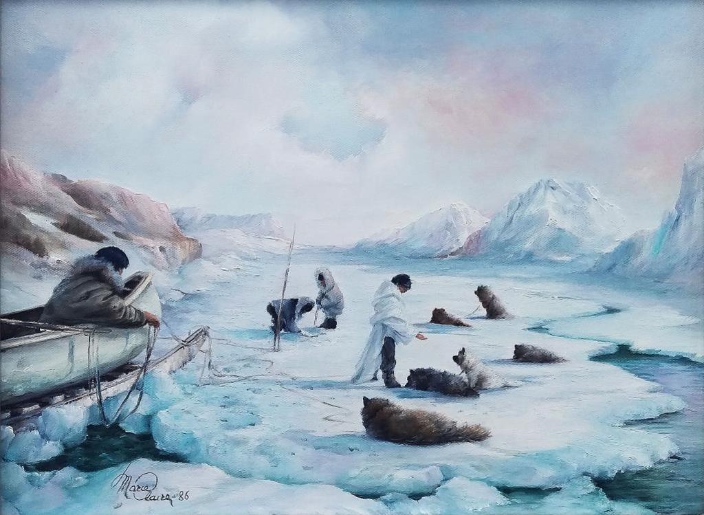 Marie Claire (1939-2002) - Chasse dune Famille Inuit, Pond Inlet 1986