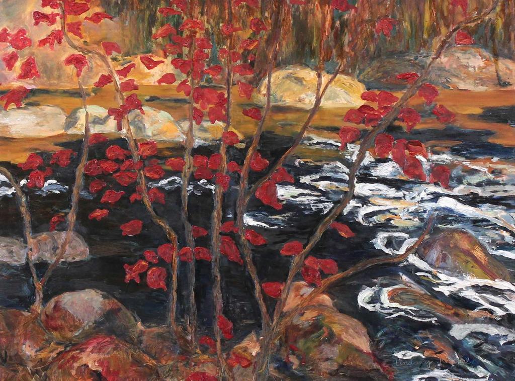 Lindsay Rempel - Untitled, Autumn Landscape with River and Trees