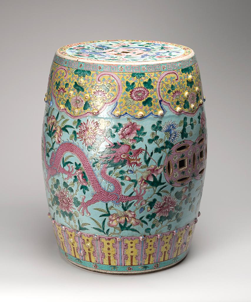 Chinese Art - A Rare Chinese Famille Rose Nonya Garden Stool, Late 19th Century