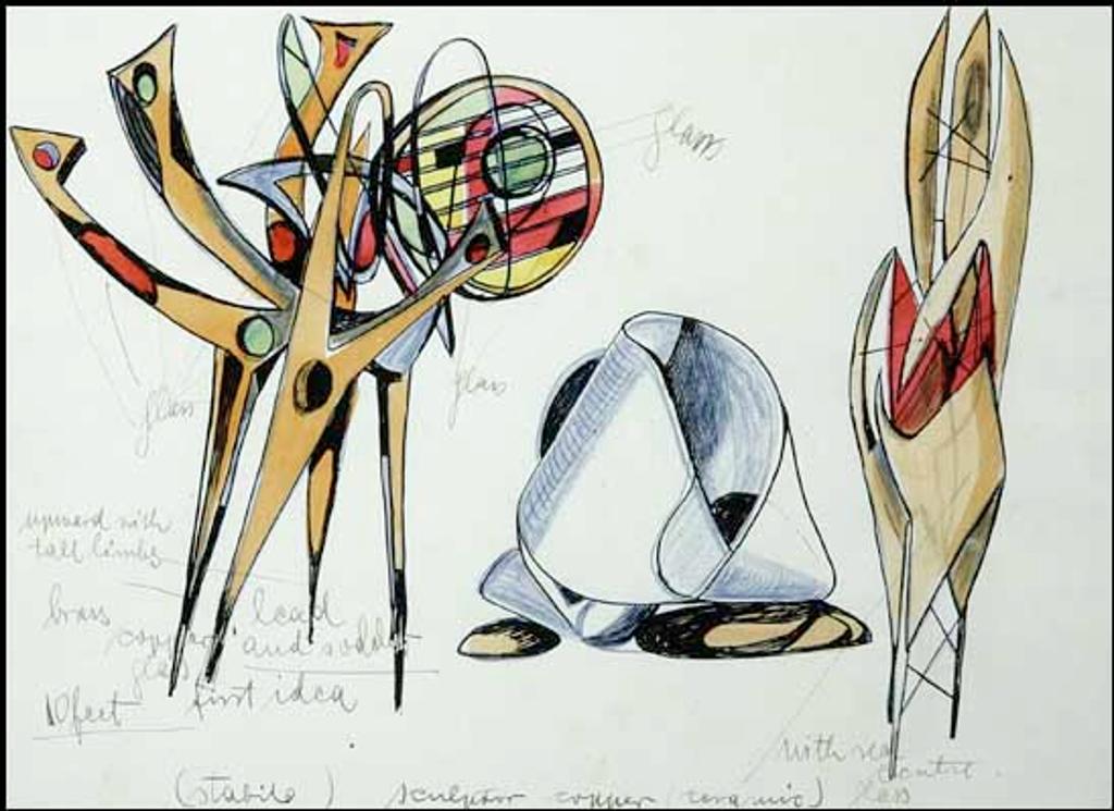 Fritz Brandtner (1896-1969) - Studies for Three Mixed Media Sculptures