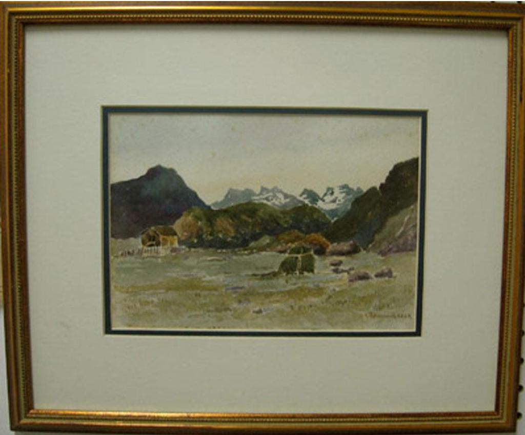 George Robert Bruenech (1851-1916) - Landscape With Cabin