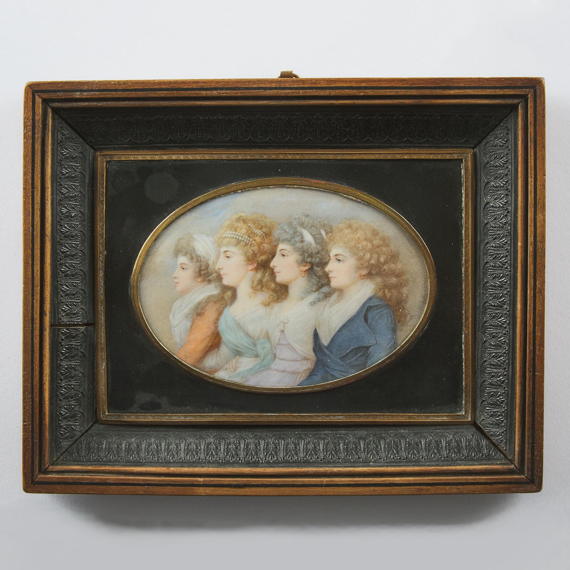 Andrew Plimer - Portrait Miniature Of Four Sisters