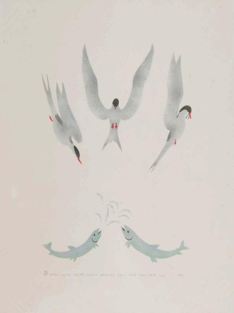 Paulosie Amamatuak Sivuak (1930-1986) - Untitled (Birds Diving For Fish)