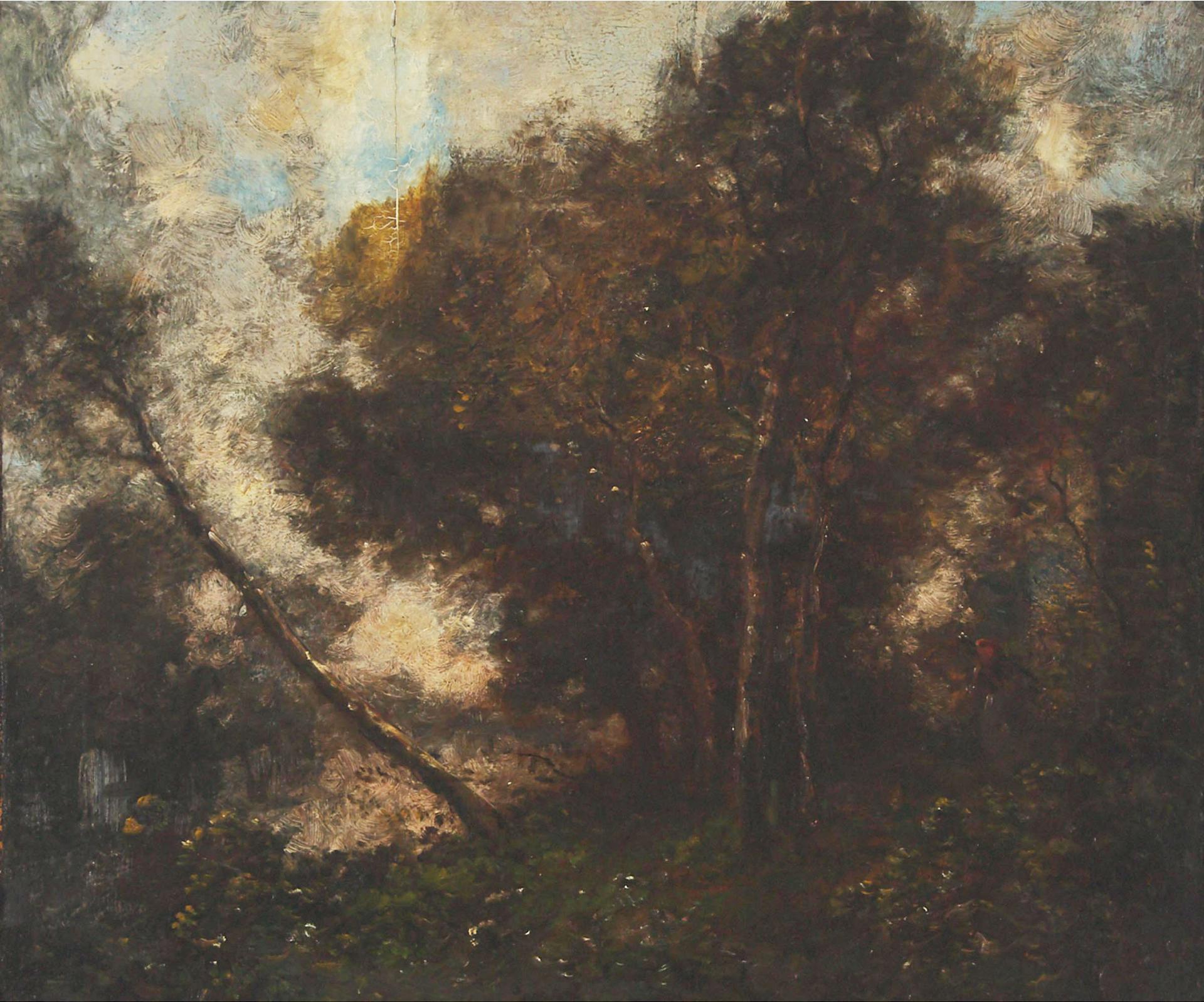 Follower of Jean-Baptiste-Camille Corot (1796-1875) - Gathering Wood In The Forest Of Fontainbleu