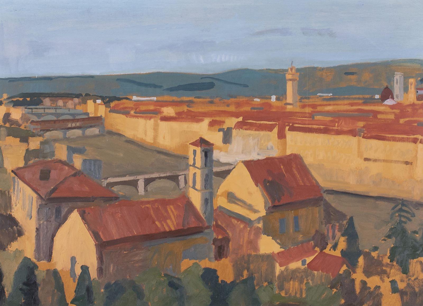 Maxwell Bennett Bates (1906-1980) - View Of Florence; Ca 1959