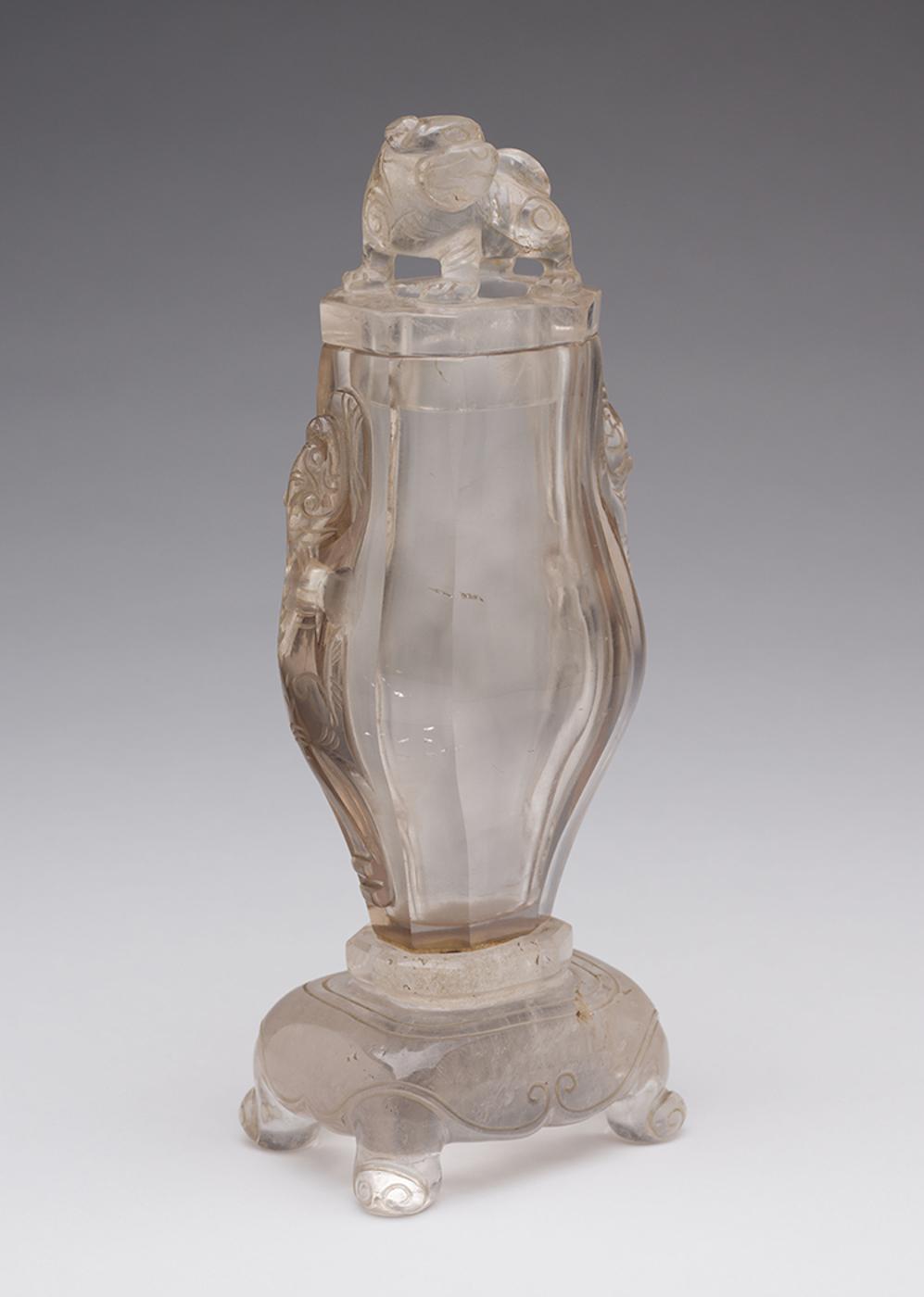 Chinese Artist - A Chinese Rock Crystal Vase and Cover, 19th Century