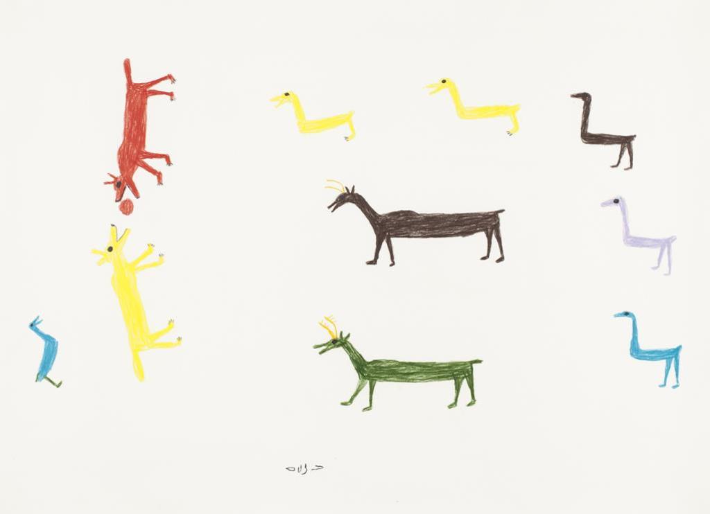 Luke H.Amitnaaq Anguhadluq (1895-1982) - Untitled (Animals), C. mid 1970s