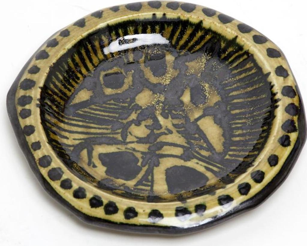 Jack Sures (1934-2018) - Untitled - Small Yellow and Black Plate