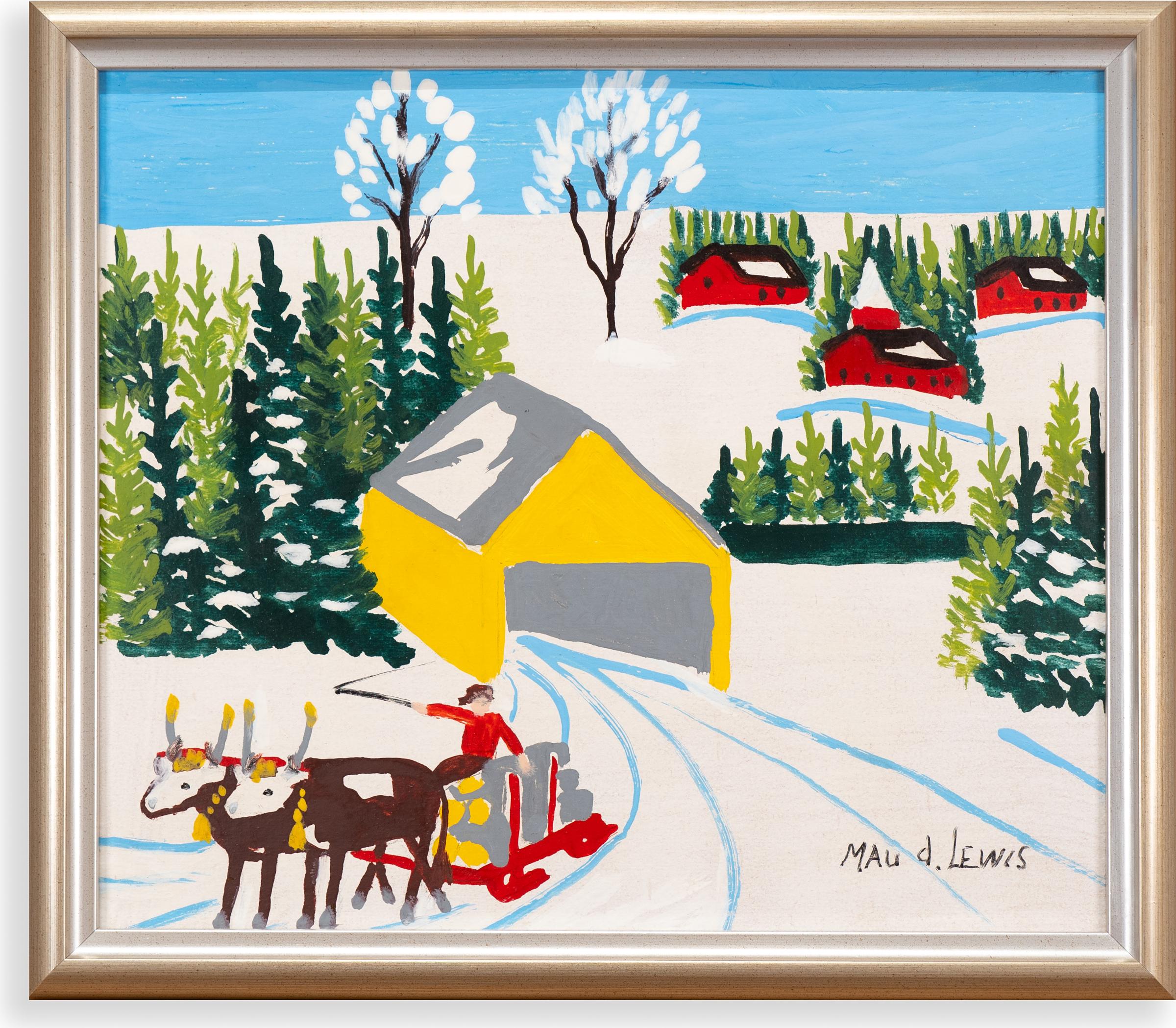 Maud Kathleen Lewis (1903-1970) - Winter Sleigh Scene