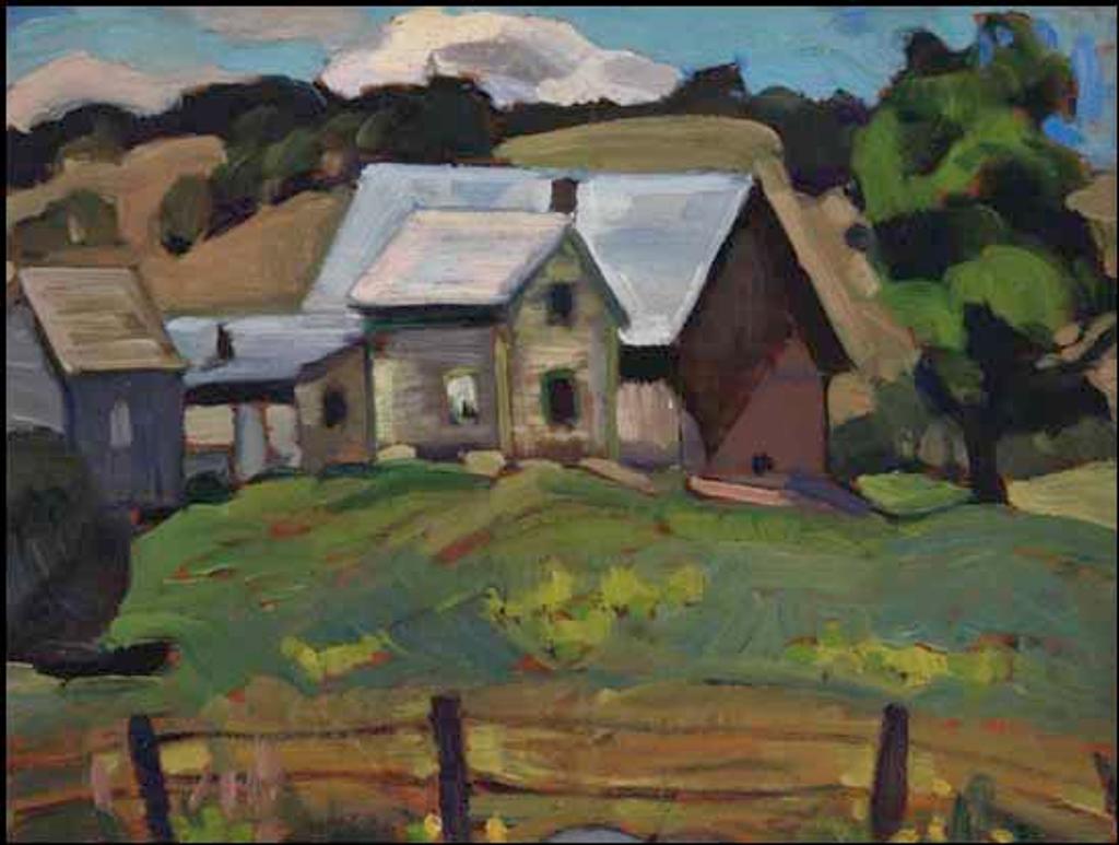 Anne (Annie) Douglas Savage (1896-1971) - Eastern Townships Farm / Tree by the River (verso)