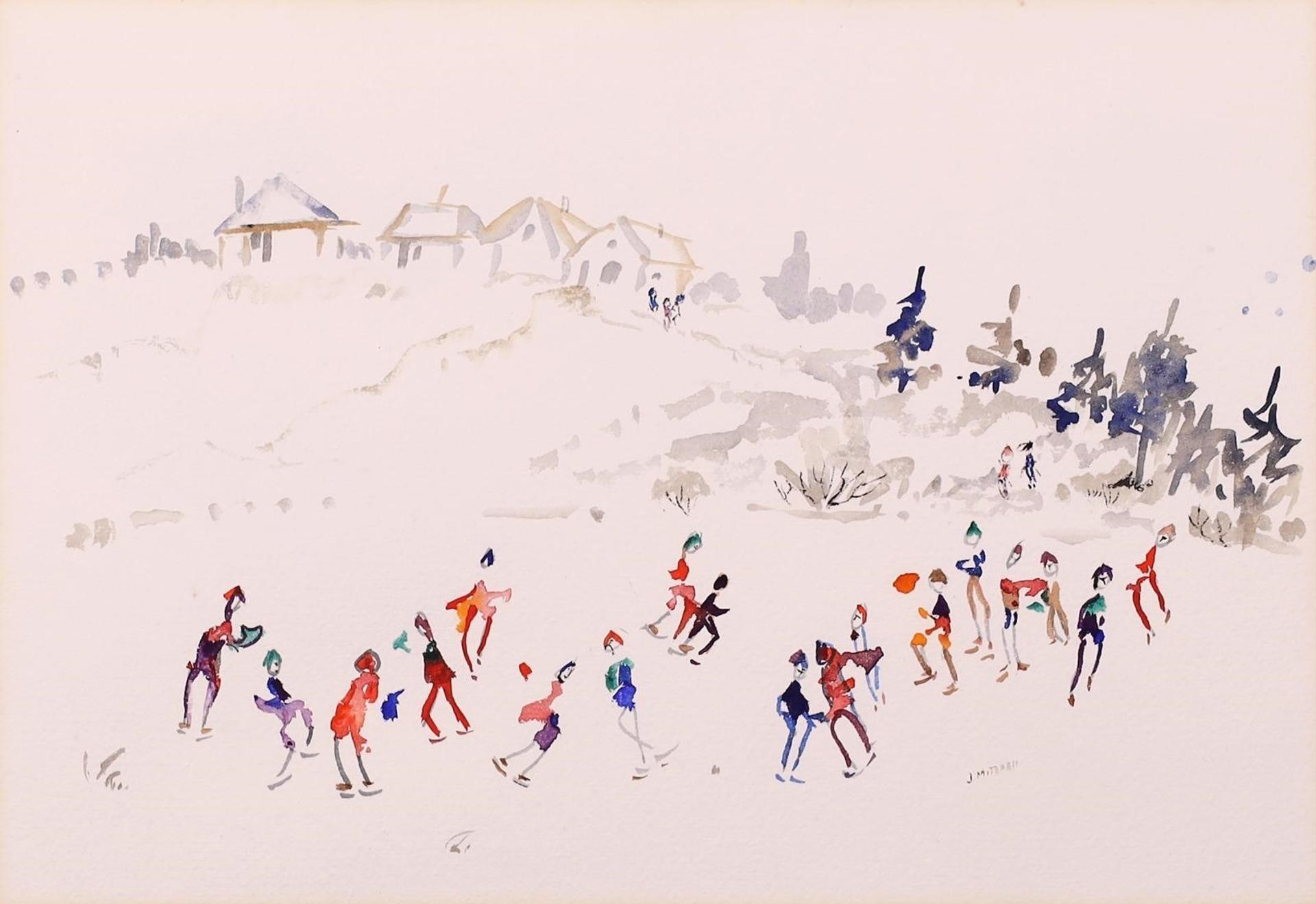 Janet Mitchell (1915-1998) - Skating On The Lagoon