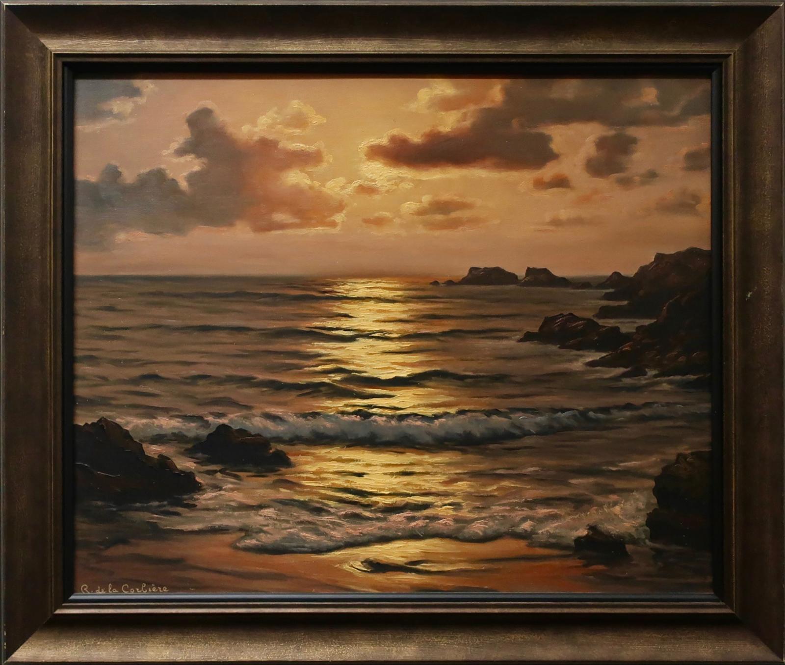 Roger de la Corbiere (1893-1974) - Seascape At Sunset