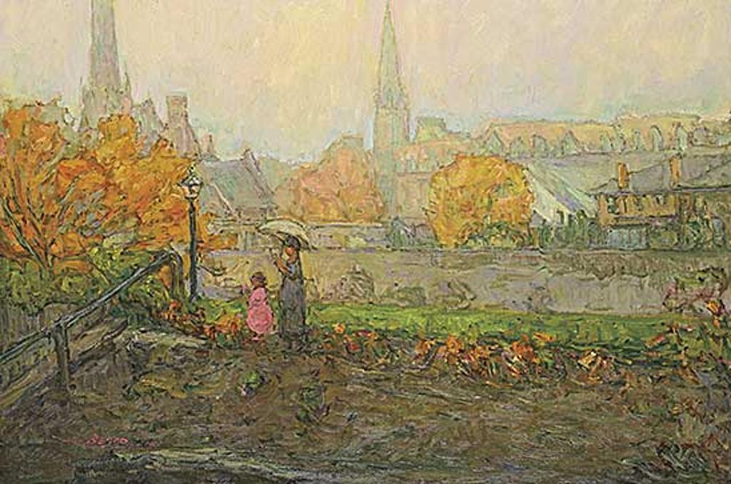 Donald Besco (1941) - Rainy Day, Grand River, Galt Ont.