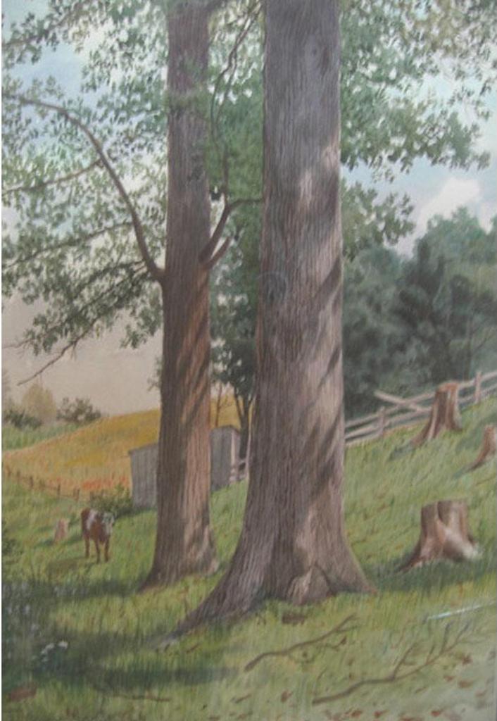 Thomas Mower Martin (1838-1934) - Cow By Tall Trees