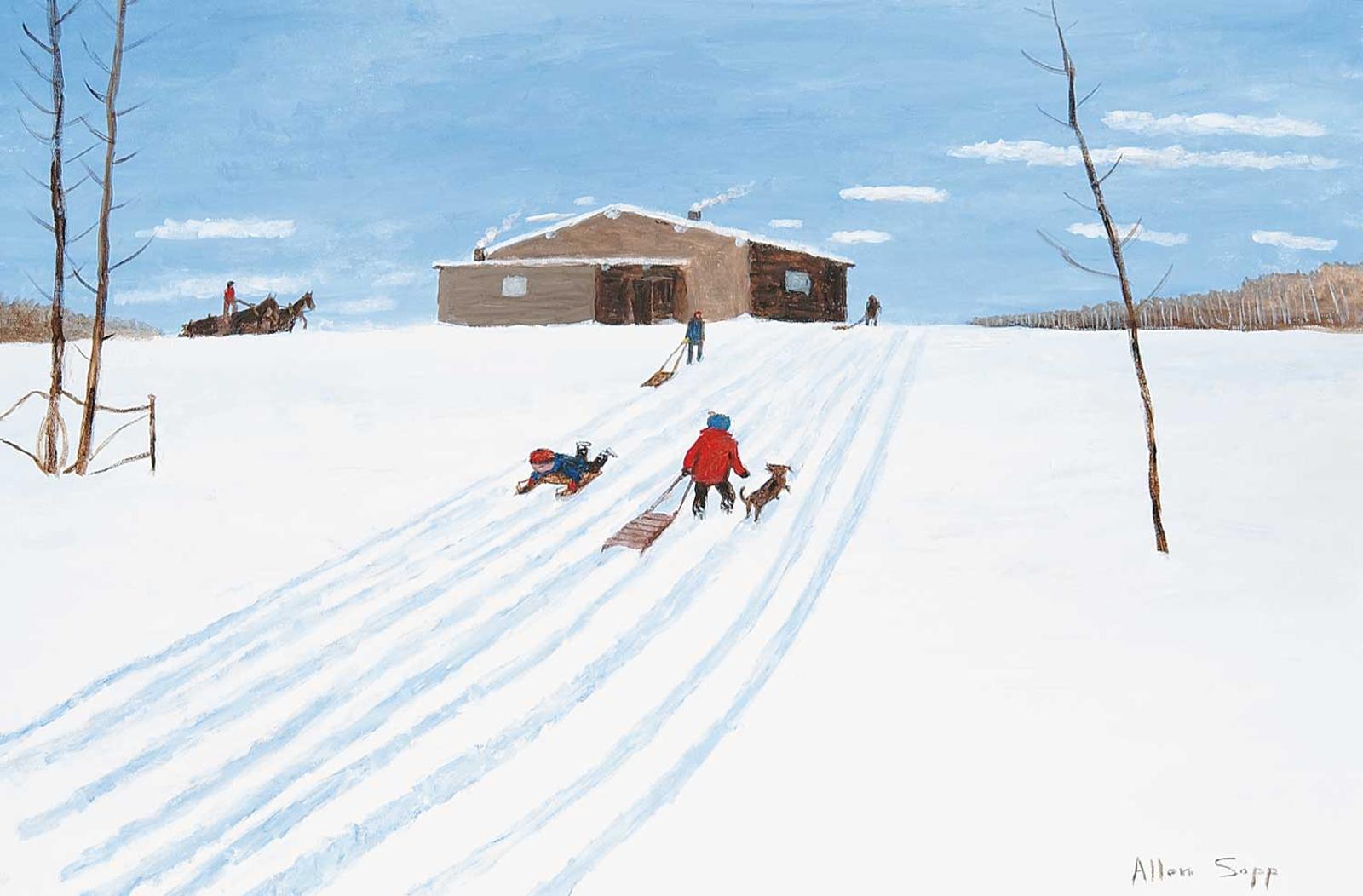 Allen Fredrick Sapp (1929-2015) - Kids are Sliding and Having Lots of Fun