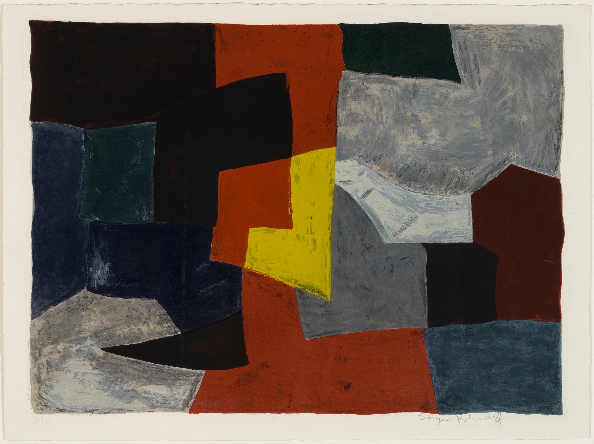 Serge Poliakoff (1906-1969) - Composition grise, rouge, jaune, 1960