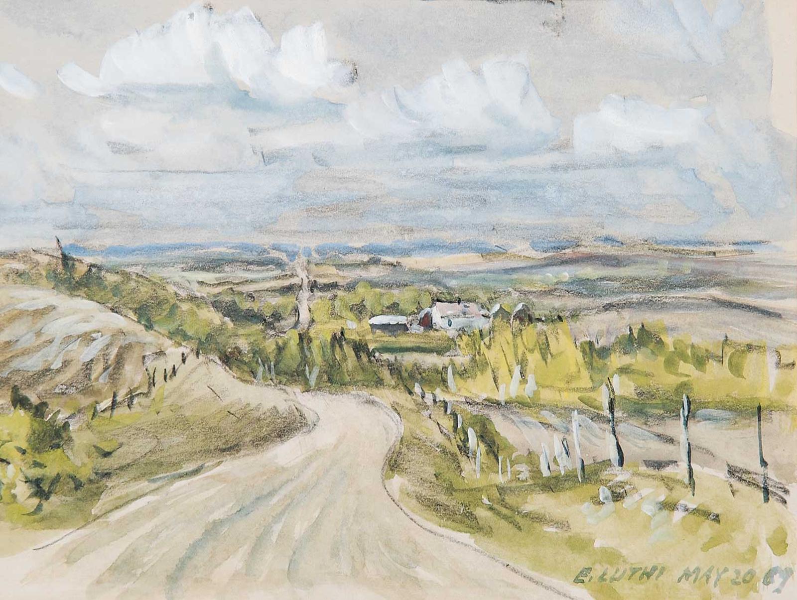 Ernest (Ernie) Luthi (1906-1983) - Untitled - Rural Road into Valley