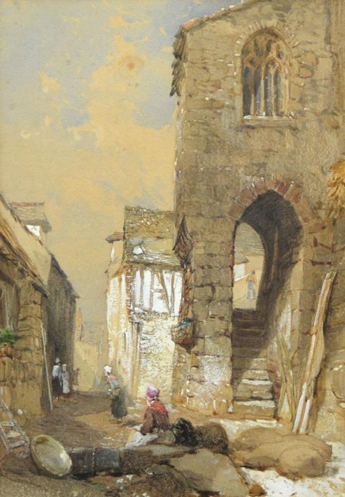 Skinner Prout (1806-1876) - Brittany Street Scene